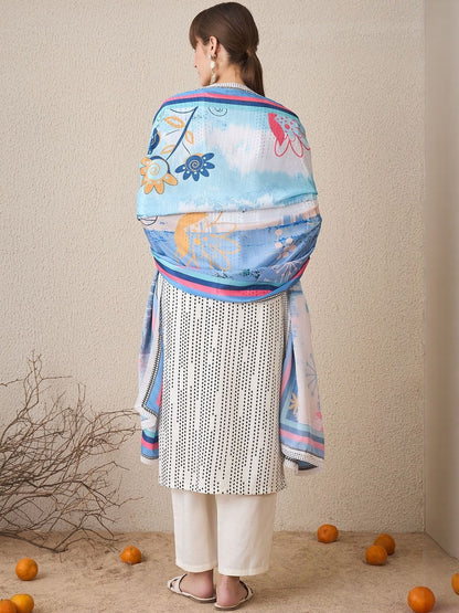 Women Geometric Printed Kurta with Trousers & Dupatta