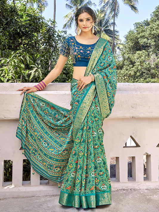 Women's Soft Silk Blue Woven Design Designer Saree With Blouse Piece