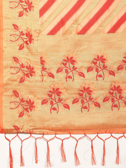 Dhiyona GR Women's Manvika Melon Orange Organza Saree