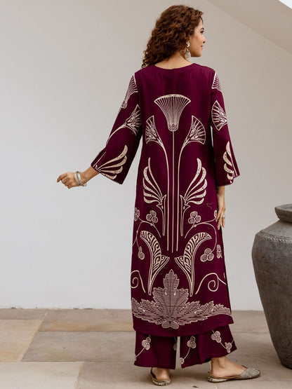 Dhiyona SN Women's Printed Straight Kurta & Palazzo