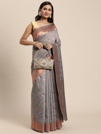 Dhiyona GR Women's Meera Grey Silk Blend Saree