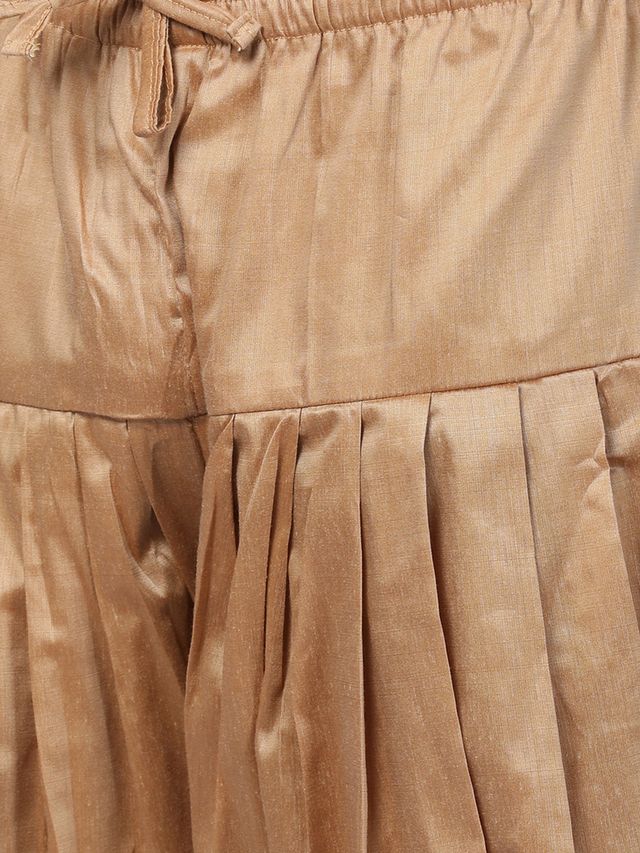 Men's Brown Silk Blend Straight Sherwani Set