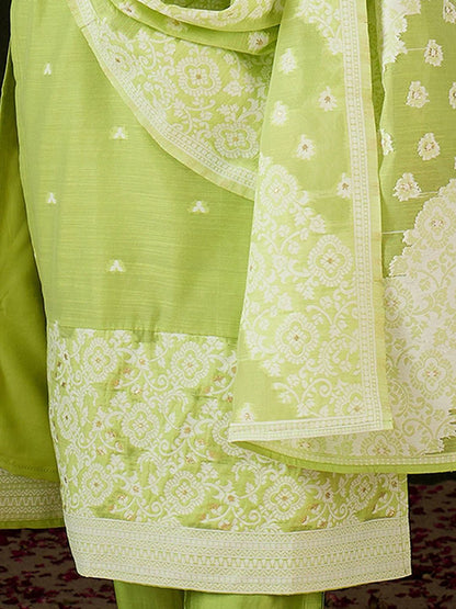 Women Ethnic Motifs Regular Kurta with Trousers & With Dupatta