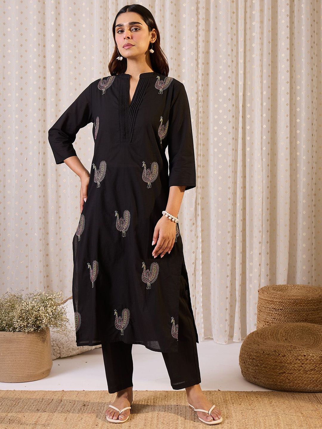Dhiyona IE Embroidered Pure Cotton Tunic With Trouser