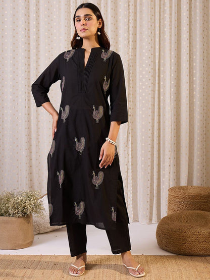 Dhiyona IE Embroidered Pure Cotton Tunic With Trouser