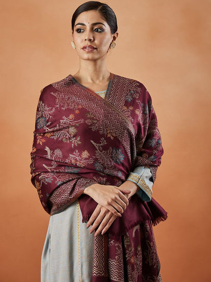Dhiyona PA Shalimar Kaani Floral Woven Design Shawl