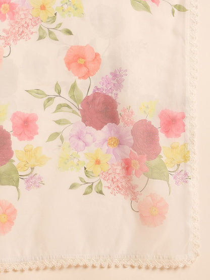 Women Floral Embroidered Regular Thread Work Kurta with Trousers & With Dupatta