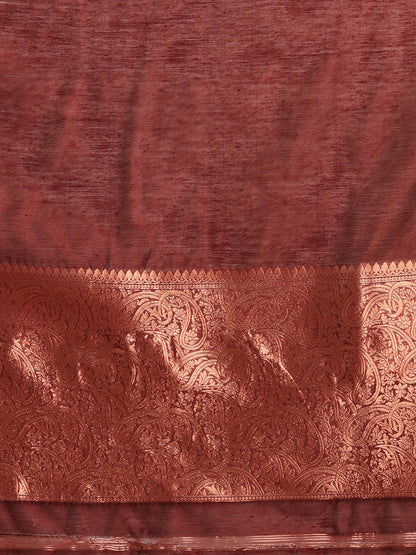 Dhiyona GR Women's Monalisa Maroon Silk Blend Saree