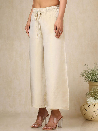 Dhiyona SO Women's Women Floral Embroidered Panelled Sequinned Kurta with Palazzos & With Dupatta