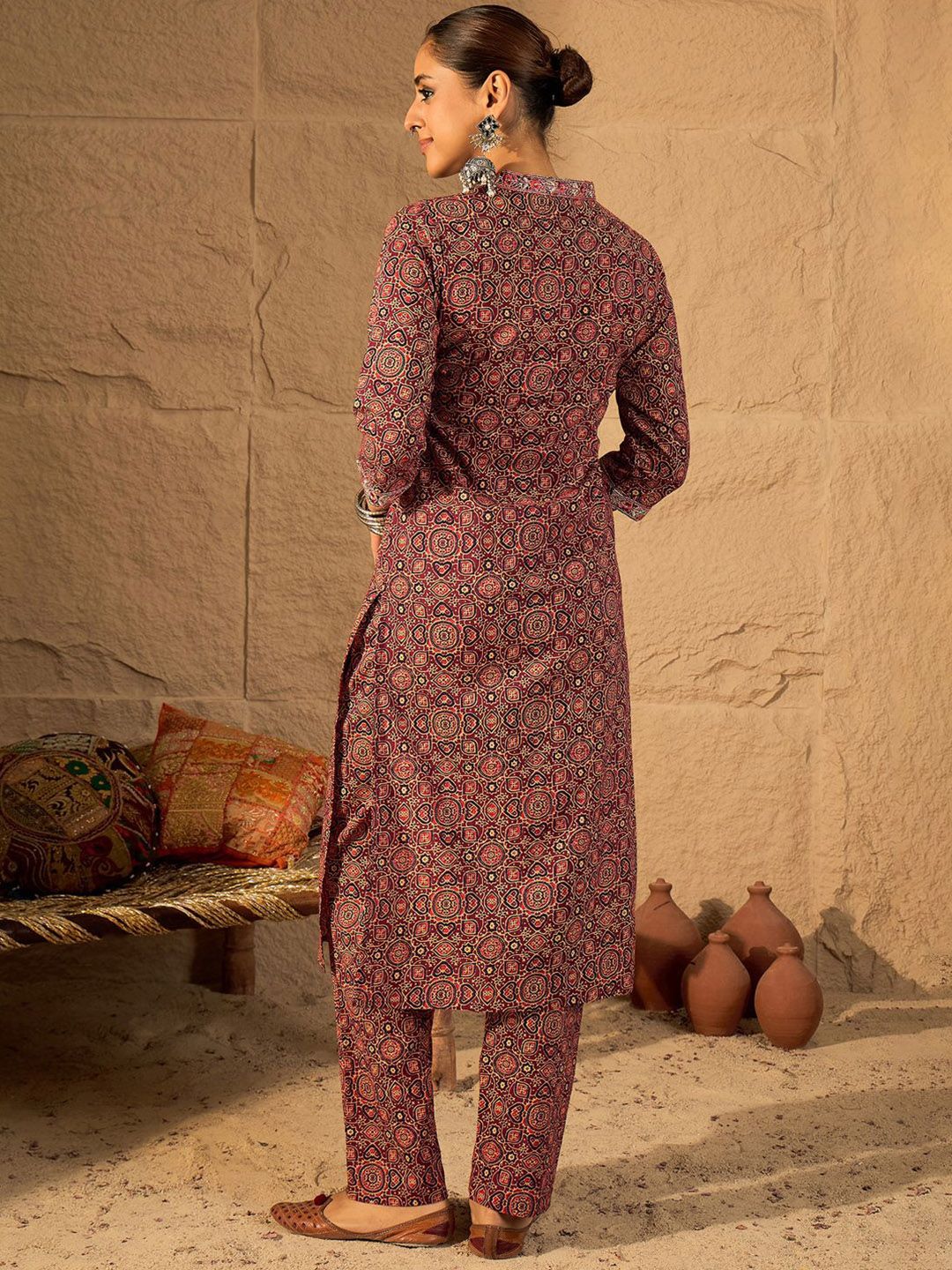 Women Ethnic Motifs Printed Pure Cotton Kurta with Trouser