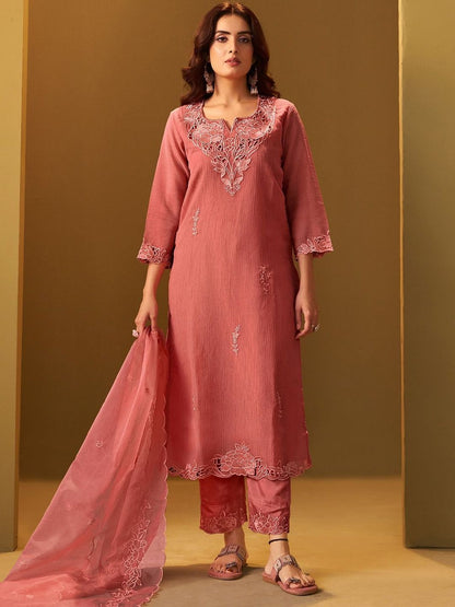 Women Ethnic Motifs Embroidered Kurta with Trousers & Dupatta