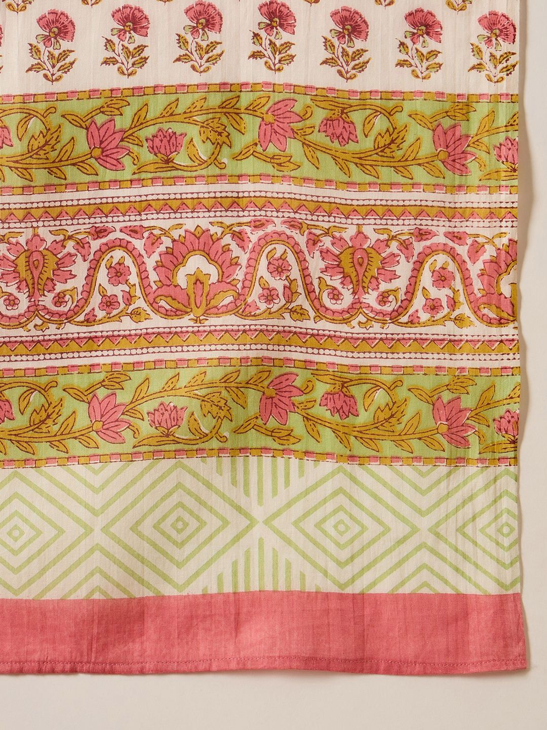 Floral Printed Straight Pure Cotton Kurta with Trousers & Dupatta