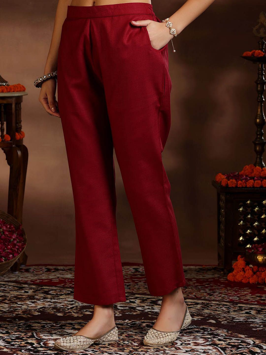 Dhiyona LB Women's Pleated Kurta with Trousers & Dupatta