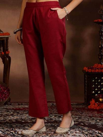 Dhiyona LB Women's Pleated Kurta with Trousers & Dupatta