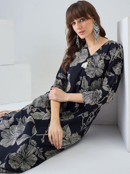 Women Floral Printed Regular Pure Cotton Kurta with Trousers