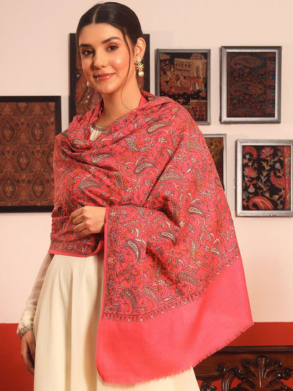 Dhiyona PA Paisley Embroidered Rangrez Pure Woolen Shawl