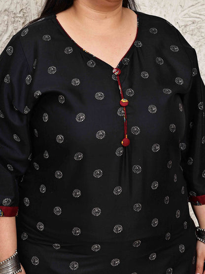 Dhiyona KL Floral Printed Printed V-Neck Straight Kurta With Salwar & Dupatta