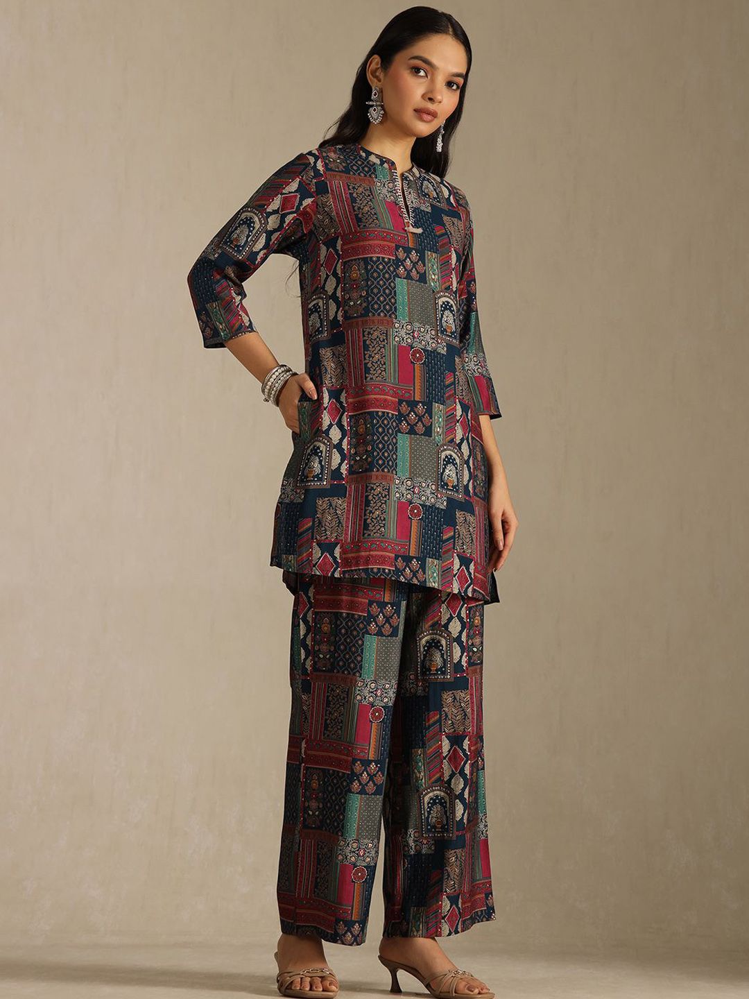 Dhiyona SO Women's Women Ethnic Motifs Printed Kurta with Palazzo