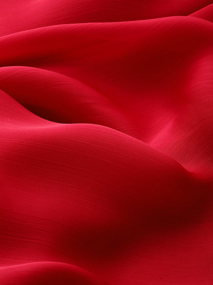 Dhiyona GR Women's Naaz Cherry Red Satin Saree