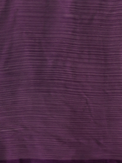 Dhiyona GR Women's Naaz Plum Wine Satin Saree