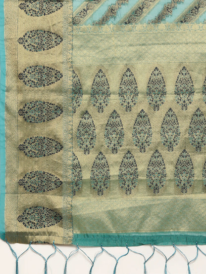 Dhiyona GR Women's Natasha Tiffany Blue Organza Saree