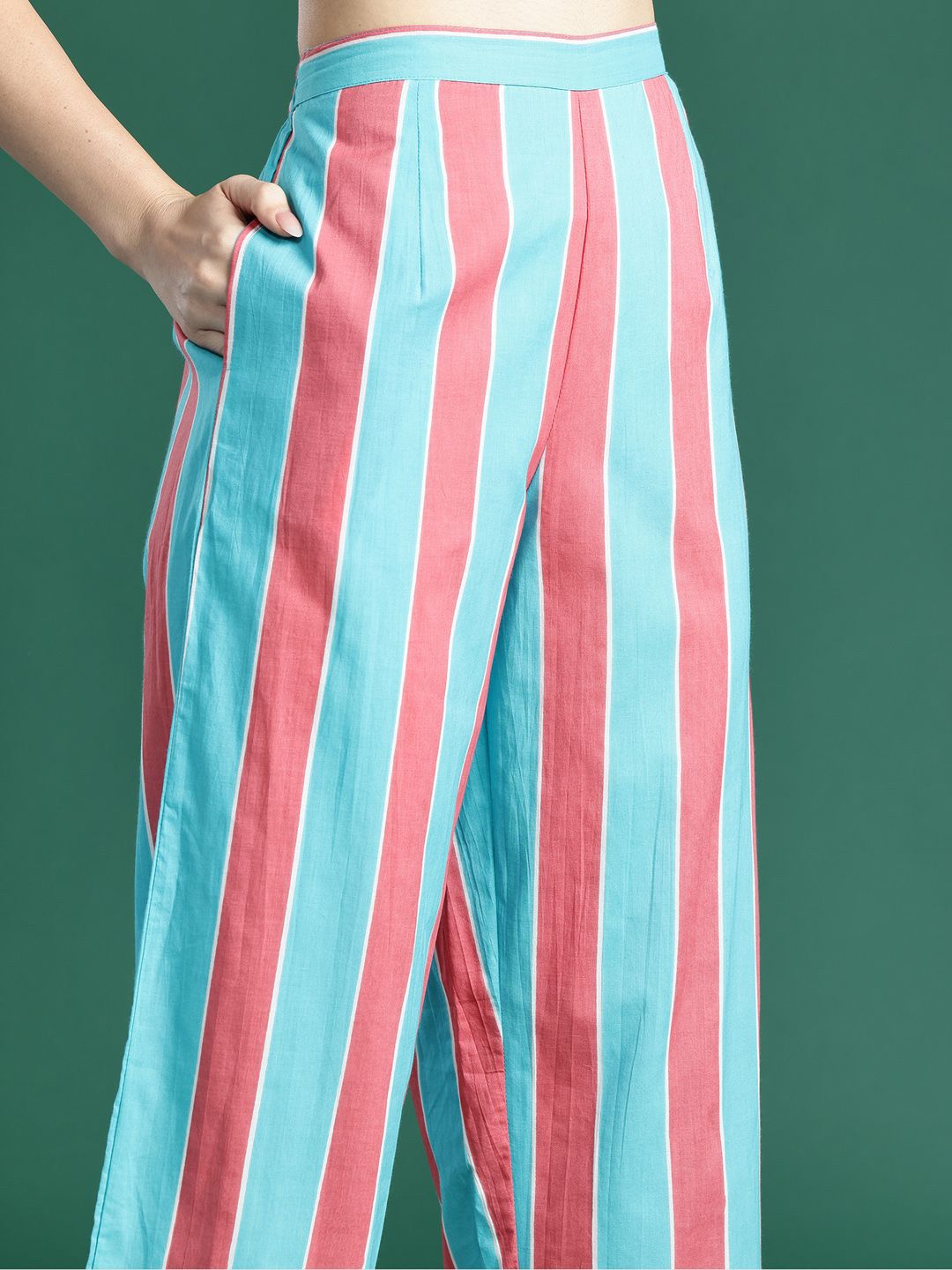 Dhiyona IE Printed Pure Cotton Tunic & Trousers Co-ords