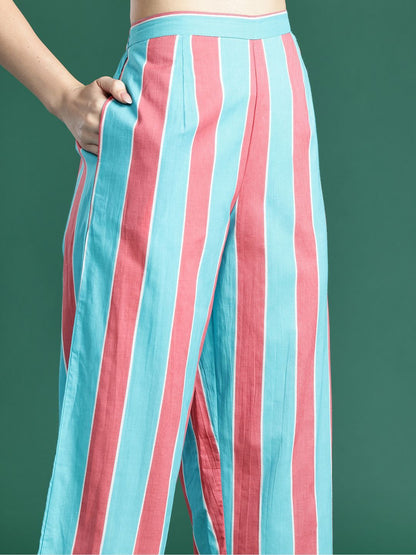 Dhiyona IE Printed Pure Cotton Tunic & Trousers Co-ords