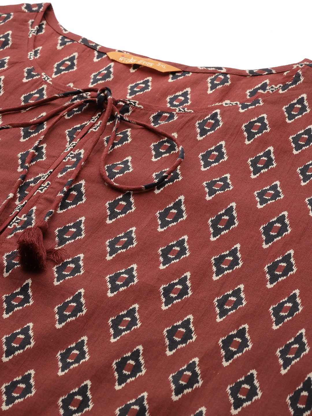 Ethnic Motifs Print Pure Cotton Kurta with Trousers