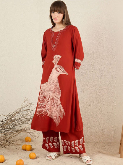 Women Ethnic Motifs Printed Regular Kurta with Palazzos