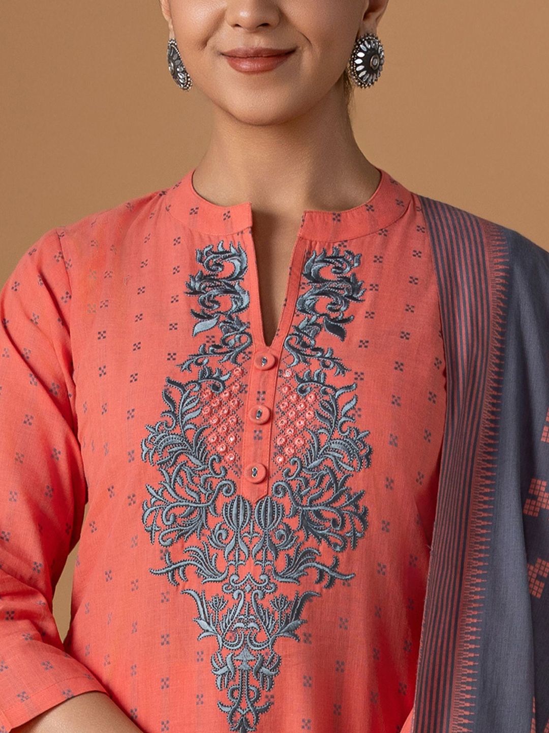 Dhiyona WP Women Jamdani Pure Cotton Suit Set