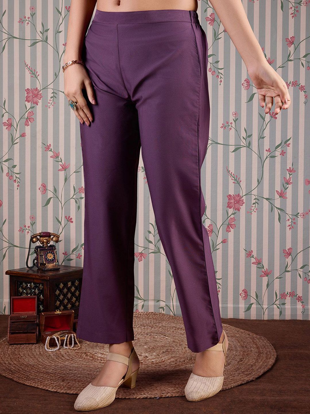 Dhiyona OD  Floral Printed Gotta Patti Anarkali Kurta with Trousers & Dupatta