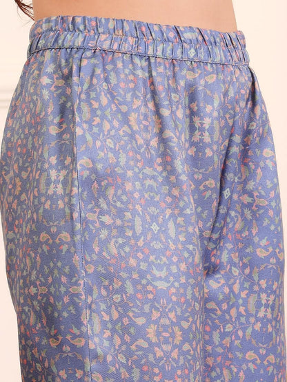 Dhiyona VA Women'sPaisley Printed Straight Kurta with Trouser & Dupatta