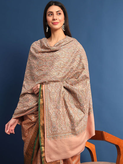 Dhiyona PA Ethnic Motifs Embroidered Woollen Shawl