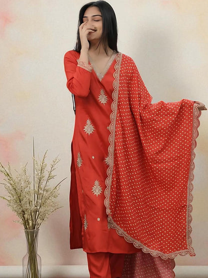 Dhiyona SN Women's Floral Embroidered Kurta with Pyjamas & Dupatta