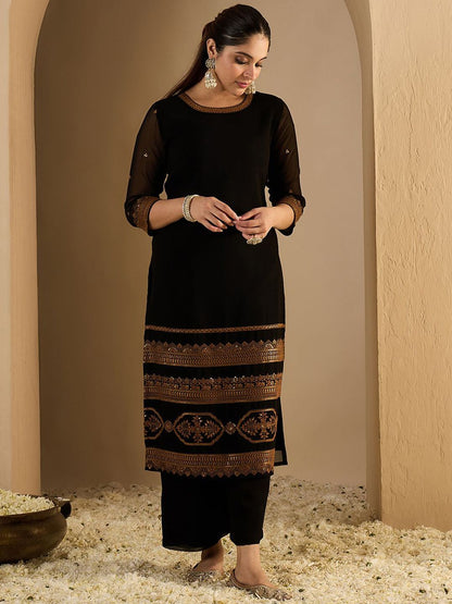 Dhiyona IE Women's Women Ethnic Motifs Printed Kurta with Palazzos & Dupatta