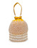 Dhiyona NR Droop Honey Yellow & Pearl Chevron Embellished Velvet Potli