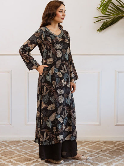 Dhiyona SN Women's Floral Printed A-Line Kurta with Palazzo