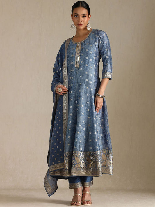 Dhiyona SO Women's Women Bandhani Embroidered Regular Kurta with Trousers & With Dupatta