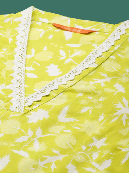 Dhiyona IE Printed Sleeveless Pure Cotton Tunic With Trouser