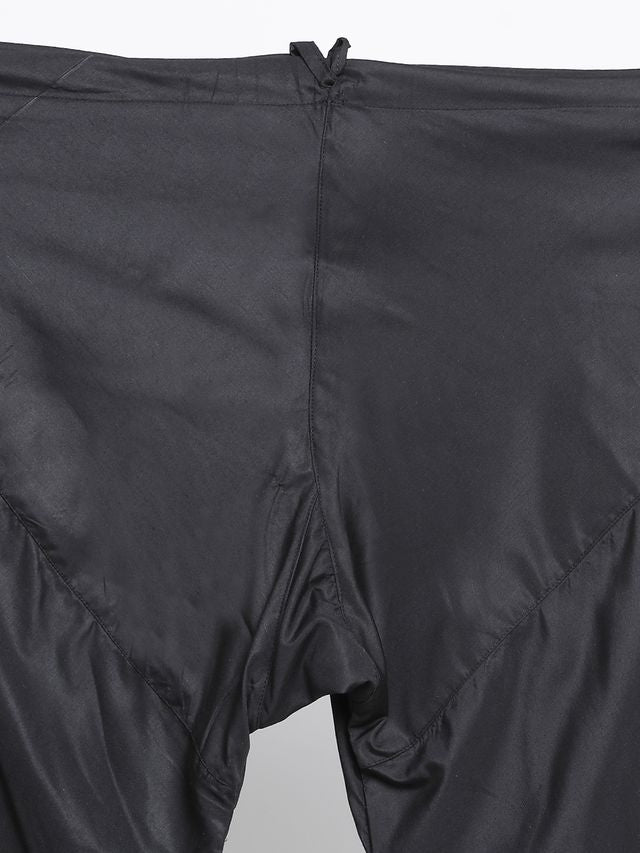 Men's Black Cotton Linen Straight Kurta Pyjama Set