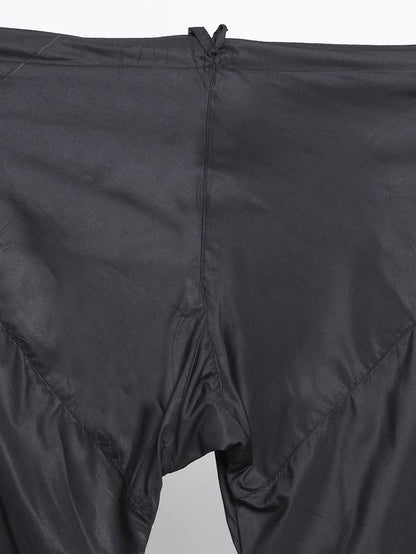 Men's Black Cotton Linen Straight Kurta Pyjama Set