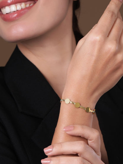 Dhiyona RJ Women's 18K Gold Plated Stainless Steel Tarnish-Free Waterproof Minimal Demi-Fine Bracelet