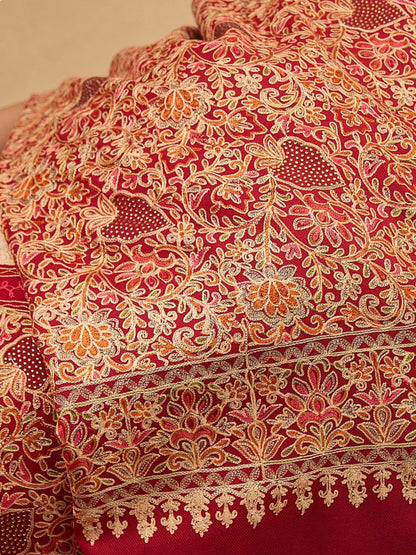 Dhiyona PA Floral Embroidered Nazrana Kaani Woolen Shawl