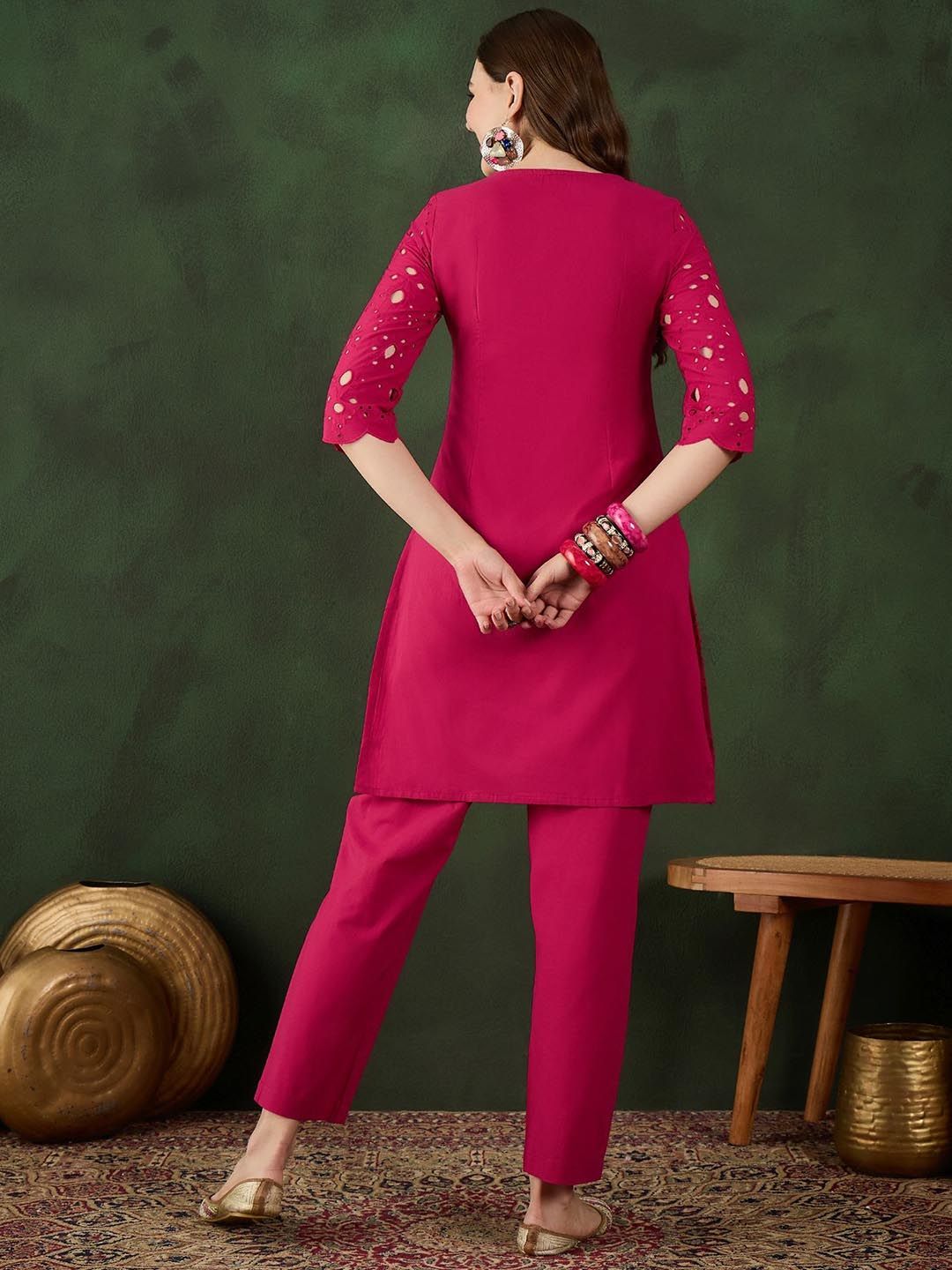 Dhiyona SN Women's Embroidered Pure Cotton Kurta & Trouser