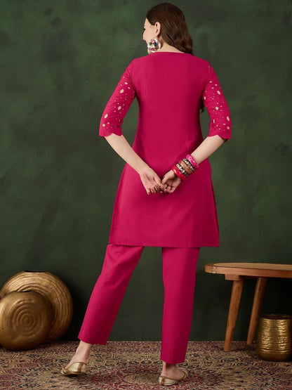 Dhiyona SN Women's Embroidered Pure Cotton Kurta & Trouser