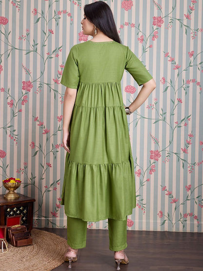 Dhiyona OD  Pure Cotton Anarkali Kurta with Trousers