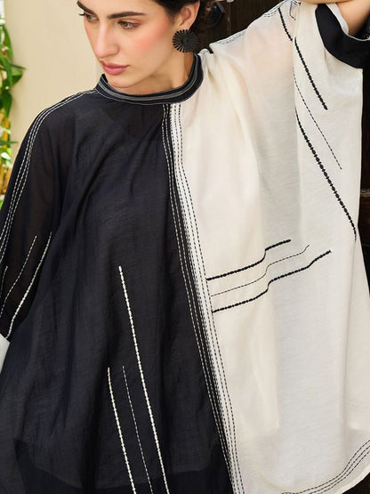 Dhiyona IE Embroidered Kaftan Top With Trousers