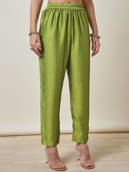 Dhiyona SO Women's Purple Ethnic Motifs Embroidered Zari A-Line Kurta With Trousers & Dupatta