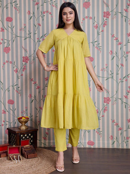 Dhiyona OD  Pure Cotton Anarkali Kurta with Trousers