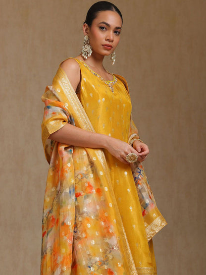 Dhiyona SO Women's Women Regular Sequinned Kurta with Palazzos & With Dupatta